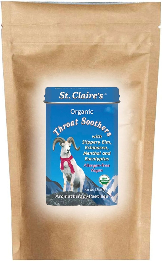 Soeurs à gorge biologique de St. Claire (8 sacs de renouvellement d'once) Sans gluten, végétalien, sans OGM, à base végétale, sans allergènes