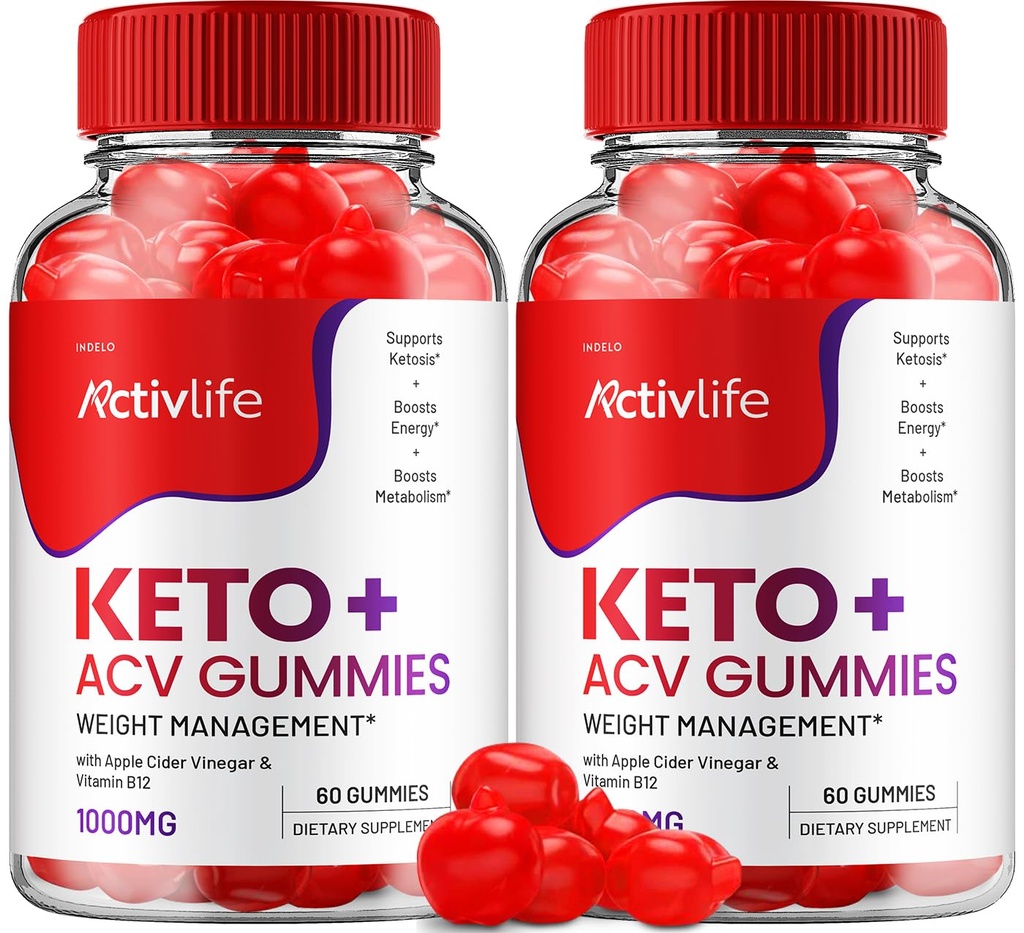 ActivLife Keto ACV Gummies - Active Life Keto Apple Cider Gummies, ActivLife Keto + ACV Weight Management Gummies ActiveLife Advanced 1000mg Formulaa (2 Pack - 120 Gummies)