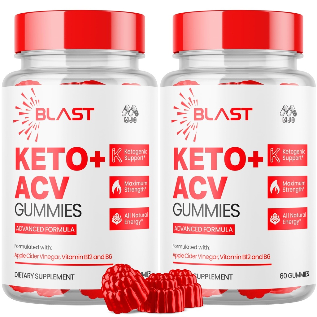 (2 Pack) Blast Keto ACV Gummies, Blast ACV Keto Gummys Advanced 1000MG Chewable Vitamin Supplement - Tutto naturale ACV Formula per energia e fitness Max Strength Formula con vitamina B12 (120 Gummies)