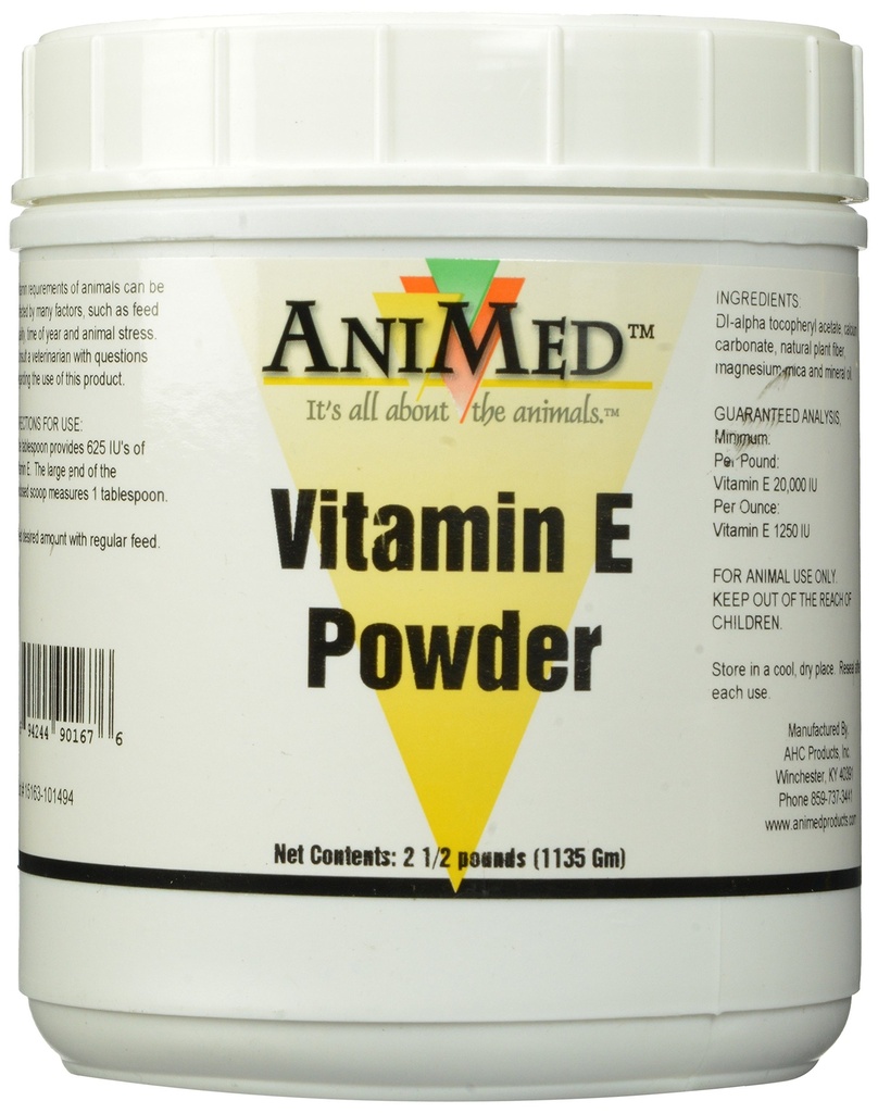 AniMed Vitamin E Pulverergänzung für Pferde, 2,5-Pfund