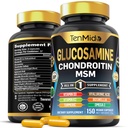 Glucosamin Chondroitin MSM Supplement - 12in1 Formel - Kombinieren Sie mit Kurkuma, Hyaluronsäure, Boswellia, Omega-3, Bromelain, Ingwer und mehr - Joint Health Support - 150 Kapseln