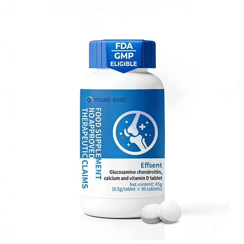 Glucosamin Chondroitin mit Calcium + Vitamin D3, 4 in 1 Nahrungsergänzungsmittel für Gelenkreparatur, Ernährung, Stärkung und Verstärkung, Zuckerfrei Vegan, 90 Tabletten oral