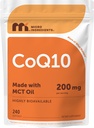 Micro Ingredients CoQ10 200mg pro Servierung, 240 Softgels | Hergestellt mit Kokosnuss-MCT-Öl | Coenzym Q10 (Ubichinon) | Non-GMO
