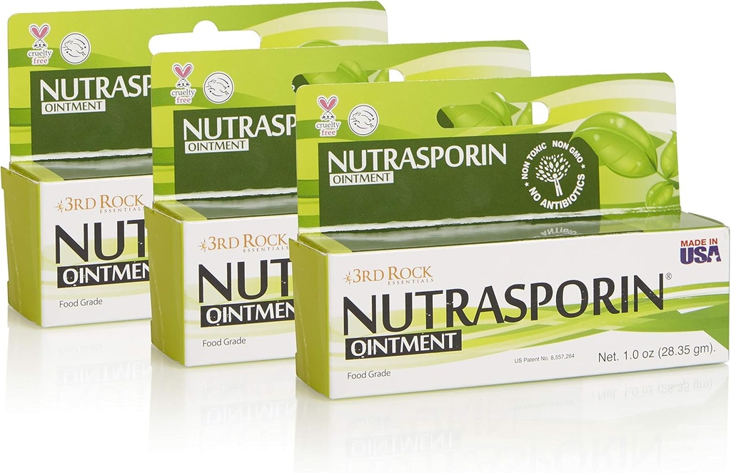 3rd Rock Essentials | Nutrasporin Silver Ointment | Non Toxic Petroleum Free Antibiotic First Aid Ointment | All Natural Personal Care (1.0 oz | 3 Pack)
