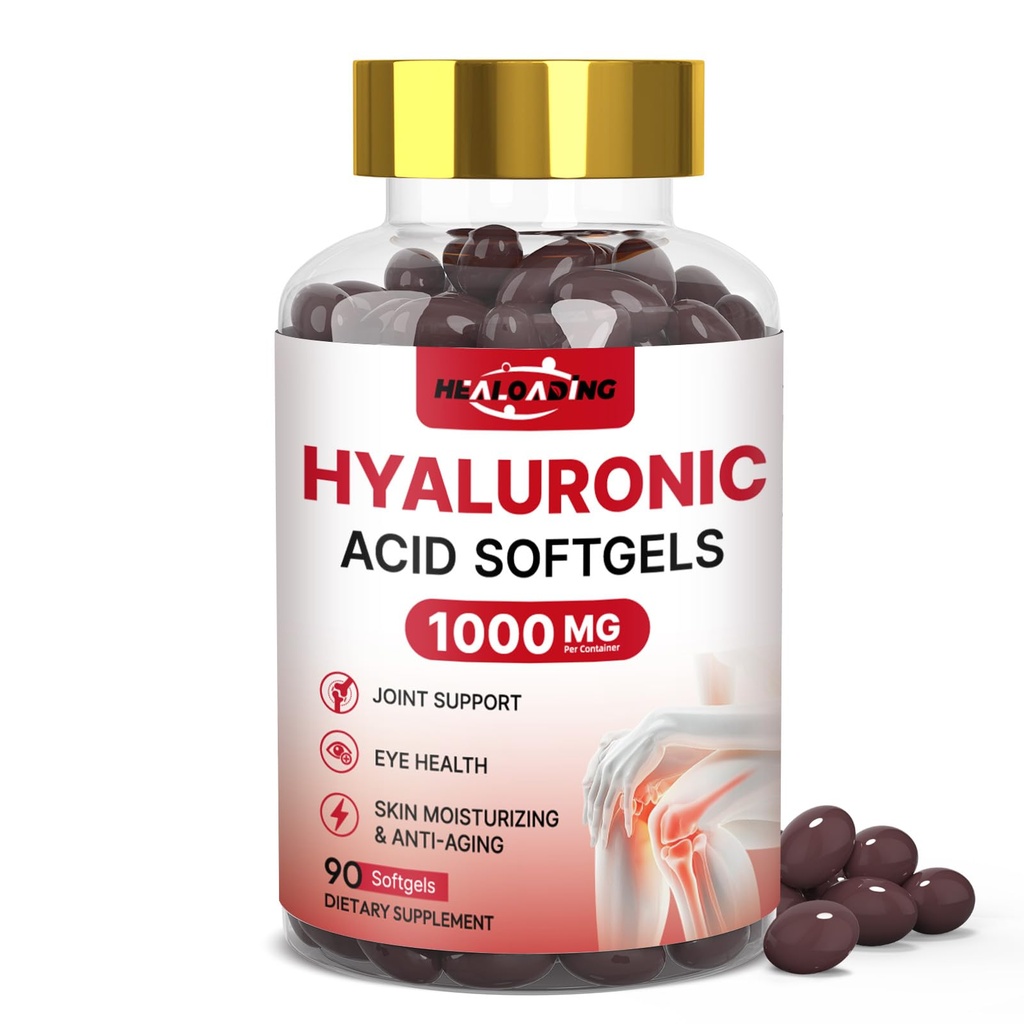Hyaluronic Acid Supplements 1000mg Softgels: Joint Supplements for Men Hyaluronic Acid for Skin & Joint Hydration Non-GMO and Gluten Free