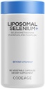 Codeage Sélénium 200 mcg Supplément, 6 mois d'approvisionnement, soutien immunitaire, Cofacteur minéral Sélénométhionine, Phospholipides, Vegan, Livraison liposomique, 180 Capsules