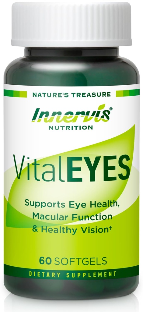 VitalEYES High Potency Lutein 20mg & Astaxanthin, Macular & Clear Vision Support, Eye Health Vitamins A, E, Zinc, Magnesium, Premium Eye Supplement for Digital Users 60 Softgels,