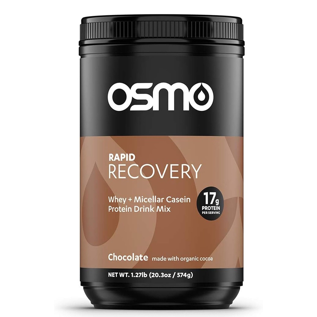 Osmo Rapid Recovery - Whey & Micellar Casein Protein Powder Blend with Carbohydrates & Caffeine, All Natural Ingredients, Enables Muscle Repair & Boosts Glycogen Restoration - Chocolate, 14 Servings