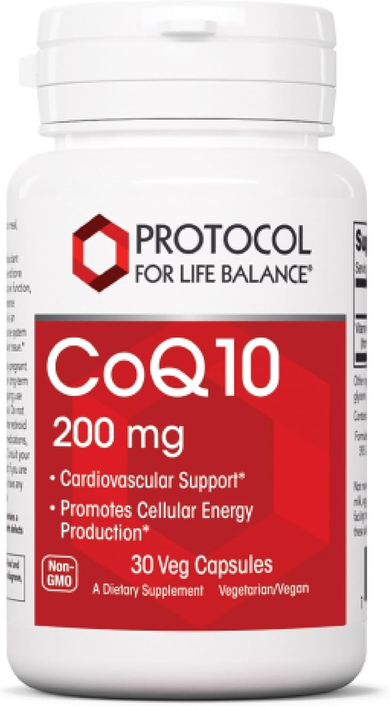 Protocollo CoQ10 200 mg - per la salute del cuore* - Integratori di cuore per gli uomini e le donne* - Vegan & Non-GMO - 30 capsule di veg
