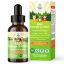 DHA Omega 3 gocce - acidi grassi Omega 3 6 9 per cervello, resistenza immunitaria e visione - DHA nutrizionale per bambini per il sistema nervoso sano e supporto di messa a fuoco - Supplemento liquido con EPA & ALA - 2 Fl Oz