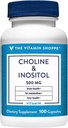 Der Vitamin Shoppe Choline & Inositol 500MG, Einmal tägliche Nahrungsergänzung für Fettstoff und Gehirn Gesundheit (100 Kapseln)