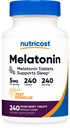 Nutricost Melatonin 5mg, 240 compresse dissolve veloci (Mixed Berry Flavor) - Non-GMO, Gluten Free