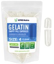 XPRS Nutra Größe 4 Leere Kapseln - 100 Count Small Clear Leere Gelatine Kapseln - Pillen DIY Kapsel Füllung - Fillable Pure Bovine Pill Gel Kapseln für Do-It-Yourself Ergänzungen