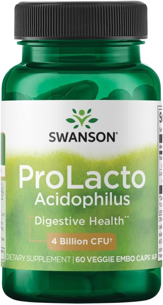 Swanson Prolacto Acidophilus 4 Billion Cfu 60 Veg Kapseln