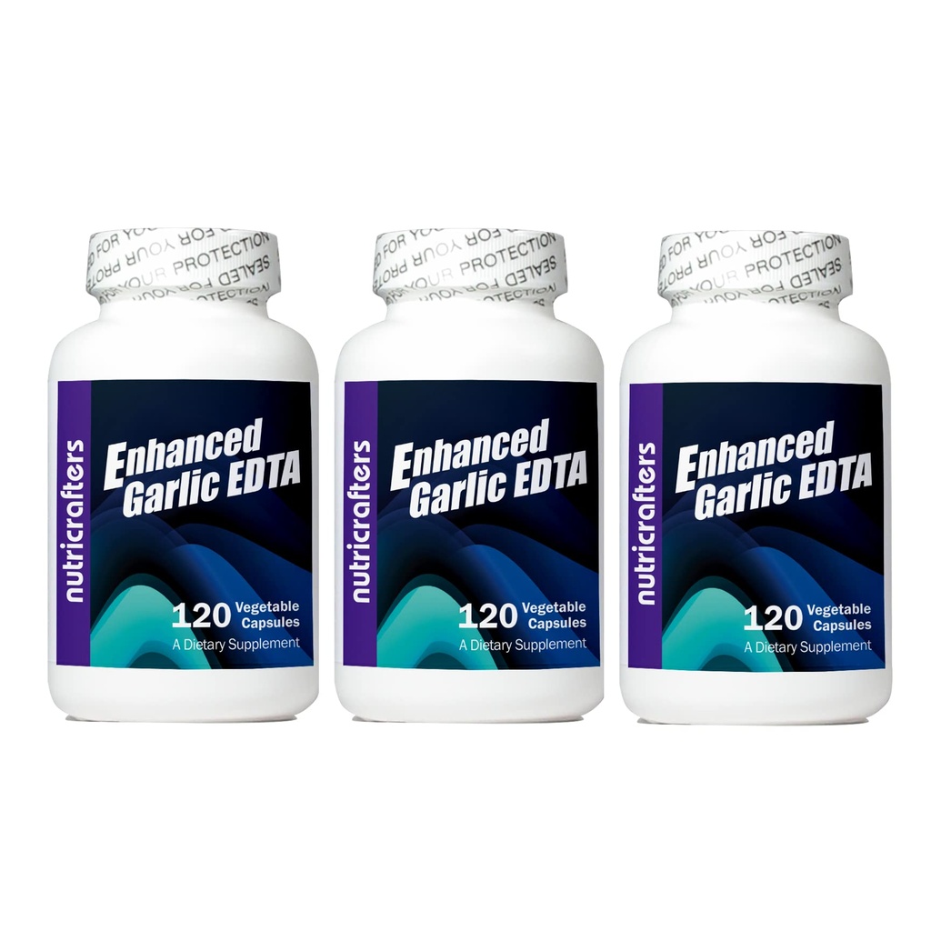 Aglio EDTA 120 capsule - 3 Pack - 1000mg High Potency Calcium Disodium EDTA Formula - No Magnesium Sterate o Alluminio contenenti Zeolite - 1.000mg al giorno -3 Bottiglie di 120 capsule