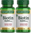 Natur Bounty Biotin Haarhaut und Nägel Vitamine, unterstützt gesundes Haar, Haut und Nägel, 10.000 mcg, 120 Softgels (Paket von 2)
