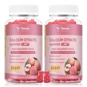 2 Pack Citrato di calcio Gummies 1200 mg - Integratori di calcio per le donne con vitamina D3 & K2, Magnosio,Zinc - Zucchero Calcium Gummies gratis per Bone & Teeth & Immune Support- Aroma di pesca