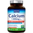 Vitalité innée Calcium 1200 mg avec vitamine D3, 5000UI Vitamine D3, Supplément de calcium absorbant, non OGM, sans gluten, pour os, immunité, 90 comprimés