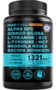 12-in-1 Nootropic Brain Supplemento con caffeina anidra: Ginkgo Biloba per il supporto del cervello, memoria e messa a fuoco - B12, Alpha GPC, L Theanine e Choline Integratori con Bioperine con 1321mg (60ct)