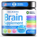 Integratori cerebrali per la memoria e la messa a fuoco per gli uomini e le donne - Nootropic con Alpinia Galanga, CognatiQ, Phosphatidylserine, L-teanina, L-tirosina - Brain Booster Memory Pills Brain Health - 60 Capsule