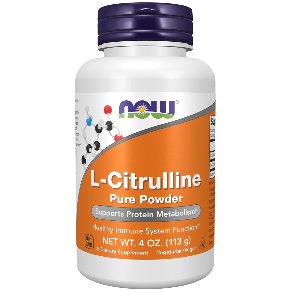 NOW Supplements, L-Citrulline Pure Powder, Supports Protein Metabolism*, 4-Ounce