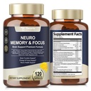 Totaria Brain Supplements für Gedächtnis und Fokus, Gehirngesundheit mit L-Tyrosin, Alpha GPC, Ginkgo Biloba, Bacopa Monnieri, Nootropic Cognitive Support - Non-GMO, Glutenfrei (120 Counts)