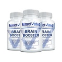 Research Verified Brain Booster - Brain Supplement for Memory and Focus, Nootropic Supplement for Cognitive Support - 180 Vegan Capsules - 3 Bottles