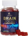 Brain Supplements für Gedächtnis und Fokus mit Phosphatidylserin, Nootropic Memory Supplement Gummy für Gehirngesundheit, Konzentration, Mental & Cognitive Support, Fokus Vitamine mit B6 & B12-60 Gummies
