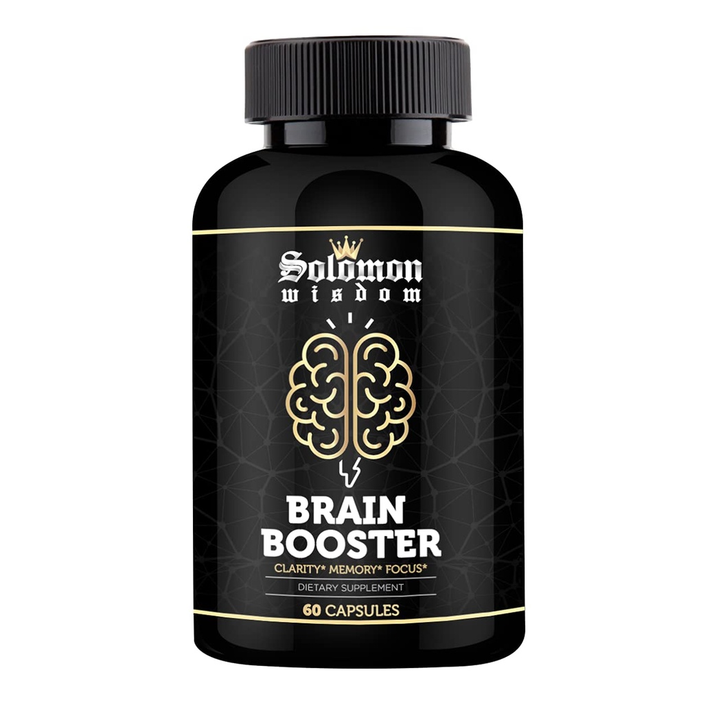 SOLOMON WISDOM Brain Booster – Nootropic Dietary Complement for Memory Boost – 60 capsules tout-naturelles pour améliorer la concentration et la clarté