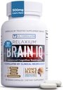 Relaxium BrainIQ Nootropic Brain Supplements | Memory Supplement for Brain Health | Kognitive Supplement & Memory Pill mit Löwenmähne | L-Threonin & Kaffee-Extrakt - 60 Count