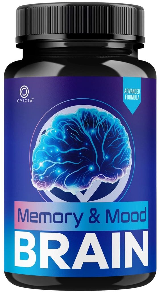 Gedächtnis- und MoodBrain-Kapseln - Offizielle Gedächtnis- und MoodBrain-Pillen Advanced Premium Formula Support, alle natürlichen Inhaltsstoffe Vitamine für die allgemeine Gesundheit und Wellness, 60 Kapseln für 1 Monat