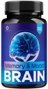 Capsules de mémoire et d'humeur - MemoryandMoodBrain Pills Advanced Premium Formula Support, Tous les ingrédients naturels Vitamines pour la santé et le bien-être, 60 Capsules pendant 1 mois