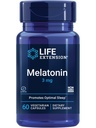 Durée de vie Melatonine, 3 mg, Soutien optimal du sommeil, Rythmes circadiens sains, Défense cellulaire, Sans gluten, Non-OGM, Végétarien, 60 Capsules