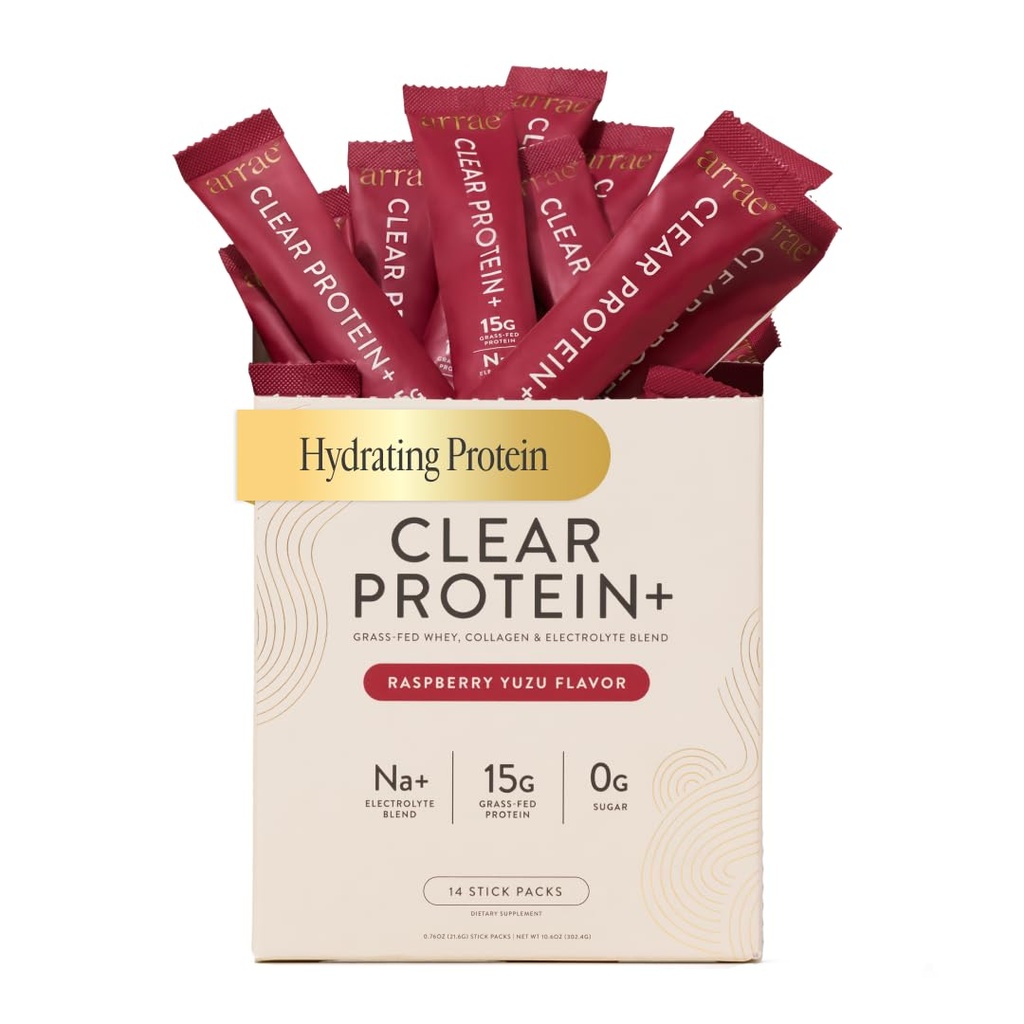 Arrae Clear Protein – Integratore proteico naturale, Texture liscia, Facile da miscelare, 14 Serve, Formula pulita con elettroliti