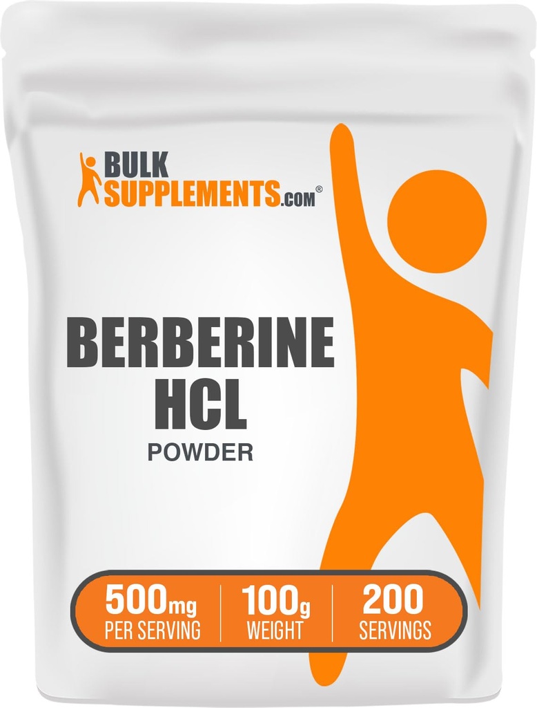 BulkSupplements.com Berberine HCl Powder - Berberine Supplement, Berberine Powder - Gluten Free, 500mg per Serving, 100g (3.5 oz) (Pack of 1)