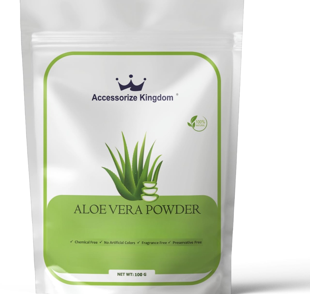 Aloe Vera Herbal Powder for External Use – For DIY Face & Hair Packs | 3.5 oz (100g,)