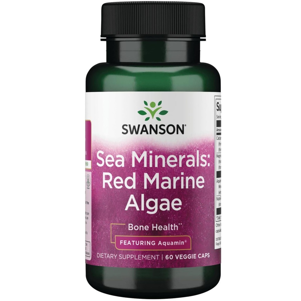 Swanson Aquamin Sea Minerals: Algae Mineral Rouge 60 Capsules de Veg