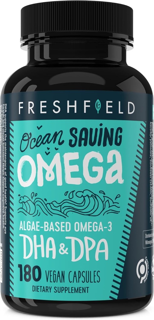 Ocean Saving Omega, Algae Omega 3, DHA-Ergänzung, 6-Monats-Versorgung, Höchste DHA pro Kapsel (440 mg), w/DPA