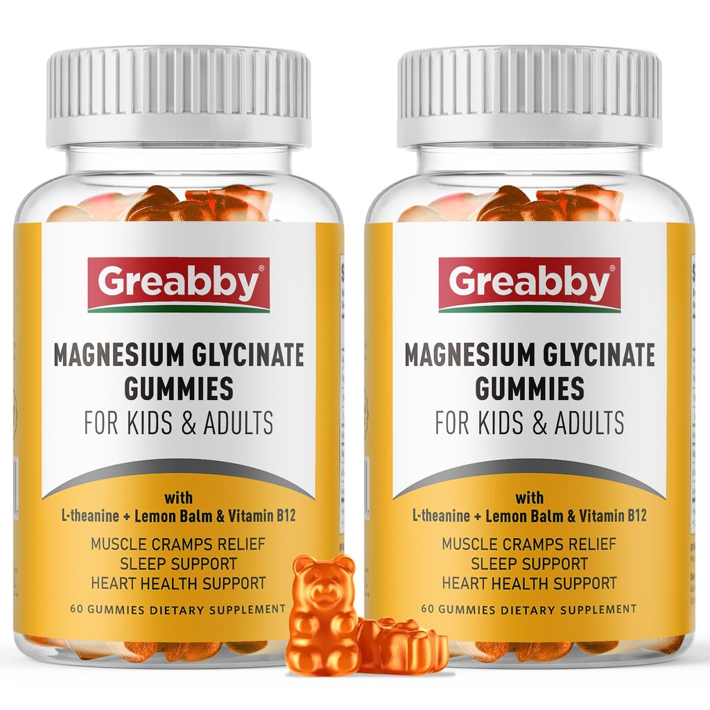 Magnesium Glycinate Gummies for Kids & Adults - Magnesium Glycinate 300mg Chewable Supplement - Promotes Sleep, Muscle, Relaxation (120Count)