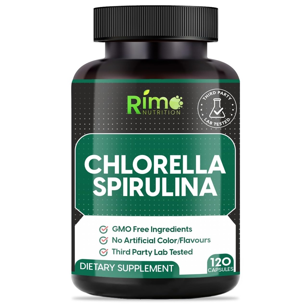 Labor getestete Spirulina- und Chlorella-Kapseln 1000 mg pro Portion reinste nicht bestrahlte blaugrüne Algen - bestes rohes veganes Protein - grünes Superfood
