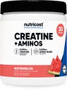 Nutricost Creatine + Aminos 30 Servierungen (Watermelon Flavored) - 5.000mg Creatine Monohydrat + 5000mg Amino BCAA Blend per Servieren