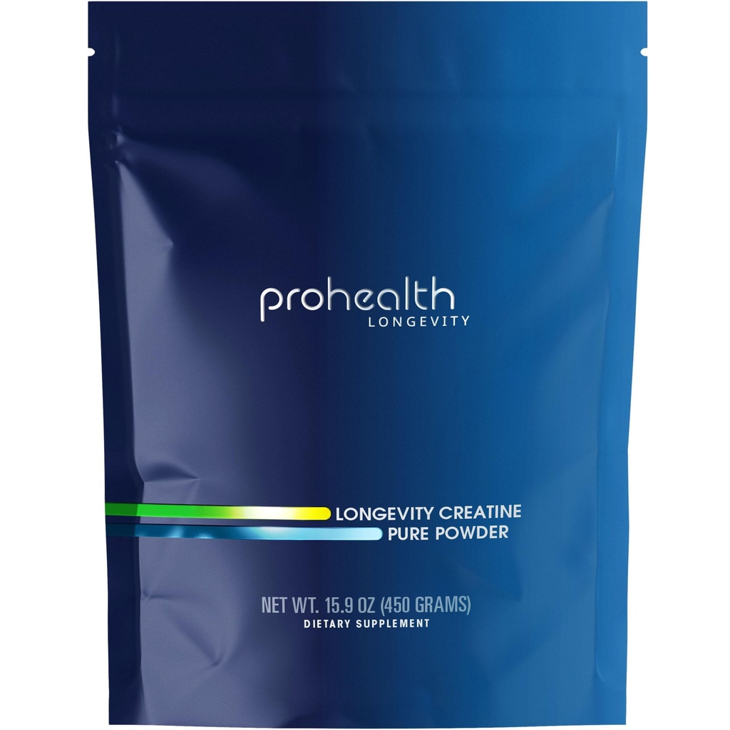 ProHealth Longevity Micronized Creatine. Pharmaceutical Grade Creatine Monohydrate is Easier on Kidneys. Supports Brain Function and Muscle Growth as You Age. 5 g/Serving, 90 Servings, 3 Month Supply