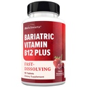 BioSchwartz Bariatric B12 Plus Dissolvable Tablets - 1000mcg Vitamin B12, Vitamin B6, Folate, Biotin - Cherry Strawberry Flavor, 3-Month Supply, Third Party Tested, for Bariatric Patients, 90 Count