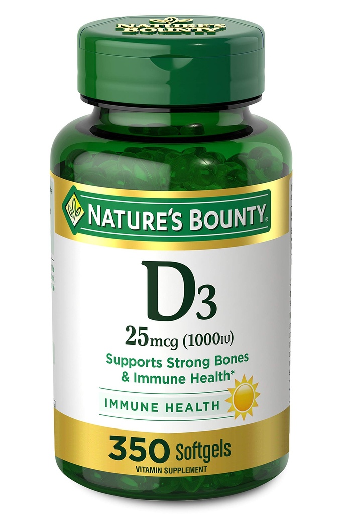 Bounty Vitamine D3 1000 UI Softgels, 350 Nombre