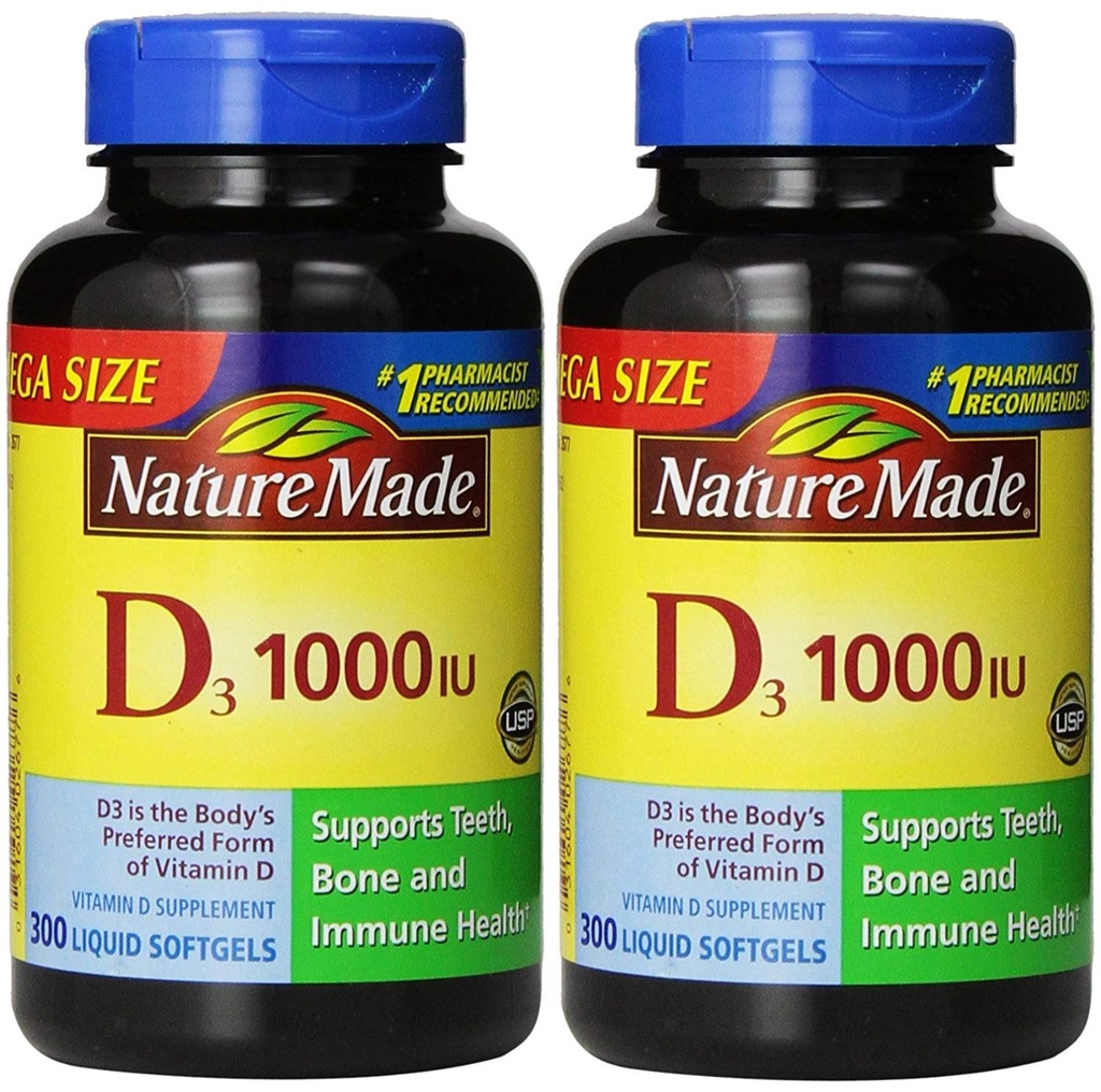 Nature Made® Vitamin D3 1000 IE, 600 Softgels