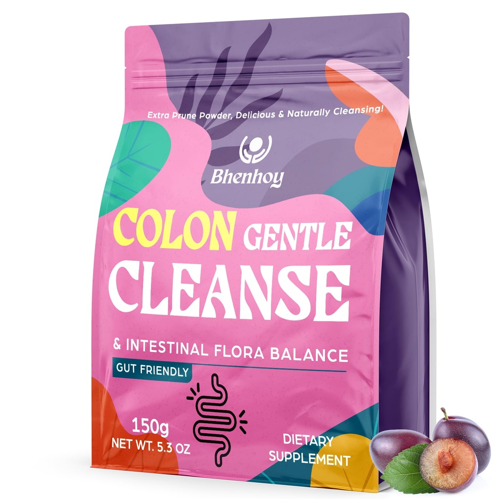 Detox per le donne e gli uomini, per la digestione, Gut Health*, Intestinal Flora*, Constipation*, con 7 probiotici, Psyllium Husk Powder & Fiber Supplement, Prune, 5.3 OZ