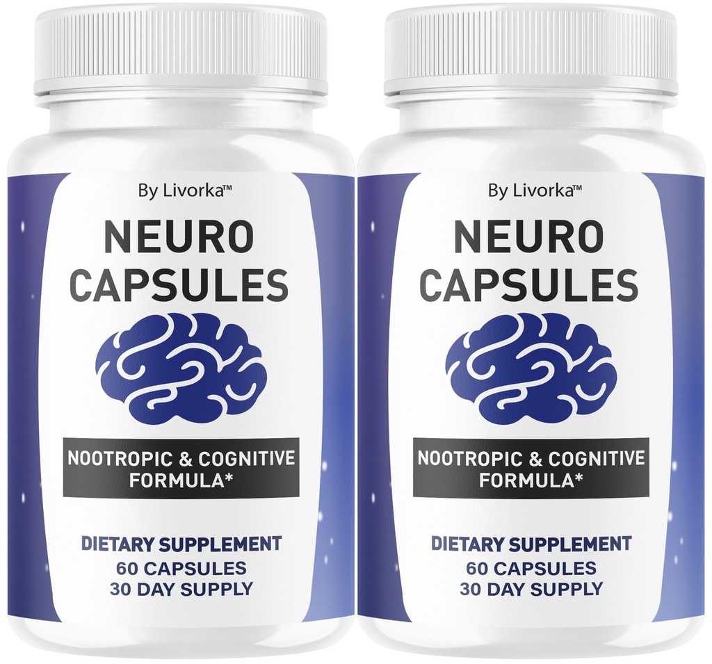 (2 Pack) Neuro Capsules - Official NeuroCapsules Brain Health and Memory Support Advanced Formula, Daily Premium Focus Pills Cognitive Function for Overall Health & Wellness, 120 Capsules for 2 Months