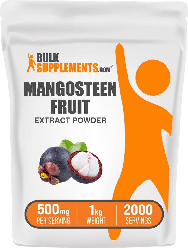 BulkSupplements.com Mangosteen Extract Powder - Superfood Supplement, from Mangosteen Fruit - Gluten Free, 500mg per Serving, 1kg (2.2 lbs) (Pack of 1)