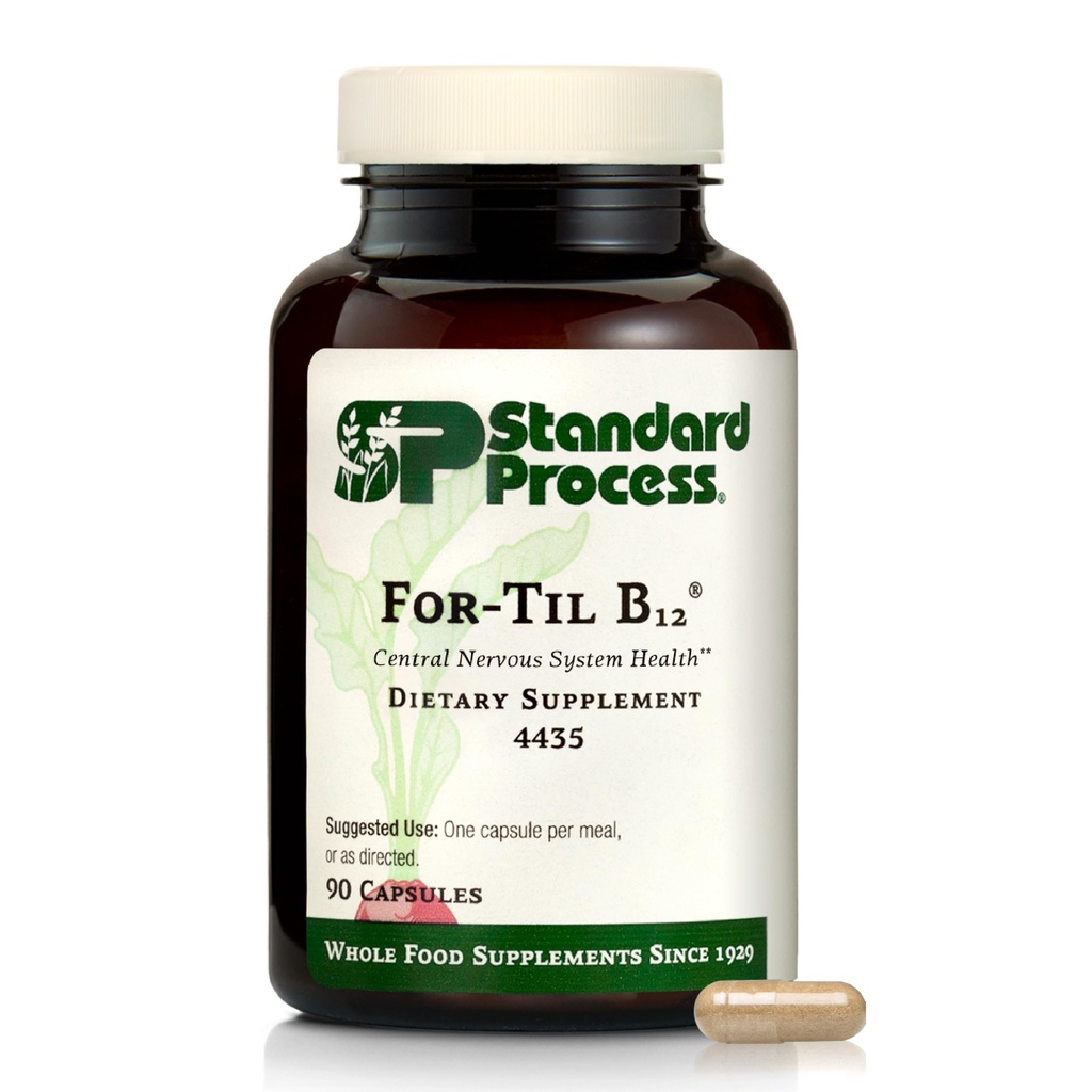 Standard Process - for-Til B12 - Vitamin B12 Supplement for Brain & Nervous System Support - Immune Health & Cellular Function - Non-Dairy & Non-Soy Supplement - 90 Capsules