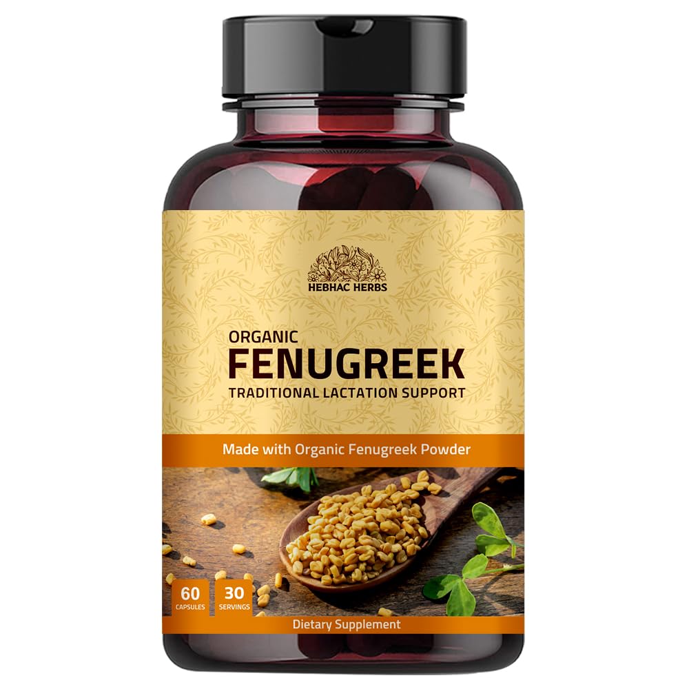 Fenugreek Kapseln für Damen (60 Kapseln) | 1000mg Brustzusatz | Lactation Supplement